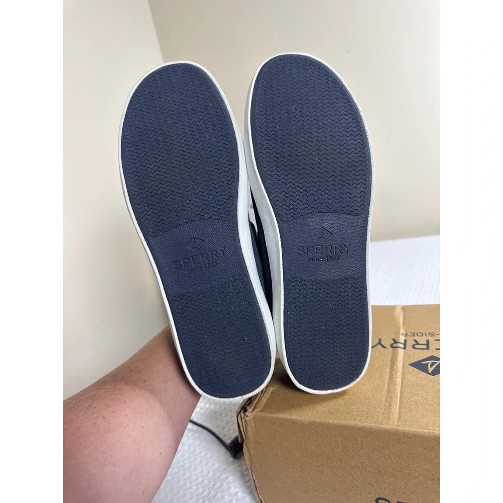 Sperry Boat Shoes Mens 8 Bahama II Knit Navy Marine NIB